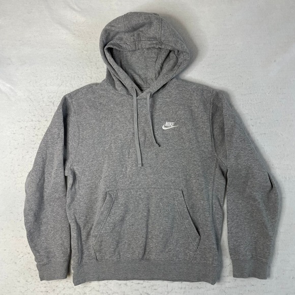 Nike Other - Nike Hoodie Mens Small‎ Gray Embroidered Logo Fleece Pullover BV2654-063